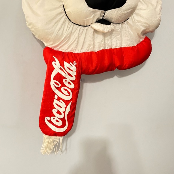 Vintage Jumbo Coca Cola Polar Bear Face Plush Pillow
Red Scarf Says Coca Cola - Picture 3 of 8